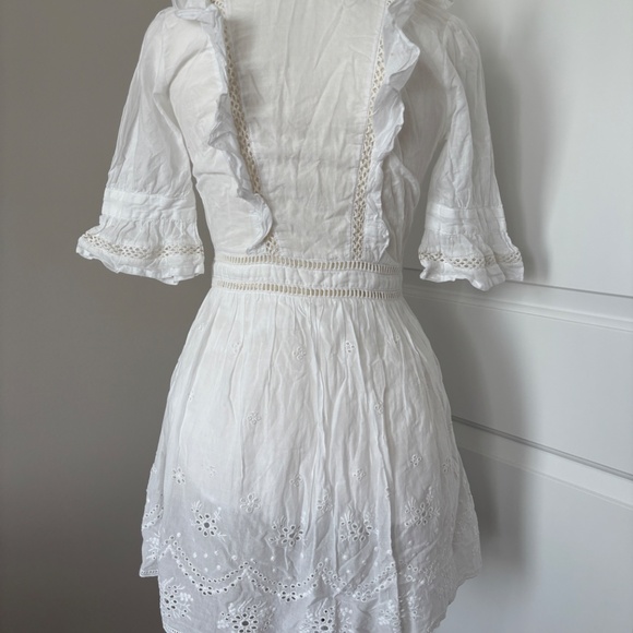 Cotton tie front top eyelet vintage bikini cover up - Picture 2 of 7